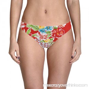 Bikini Lab Womens Tropical Print Hipster Swim Bottom Separates Red L B07BKQ421V